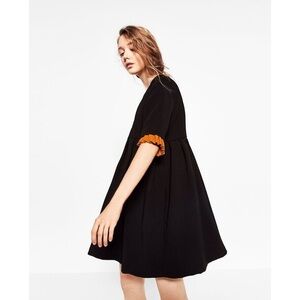 ZARA women’s Trafaluc black babydoll pleated dress